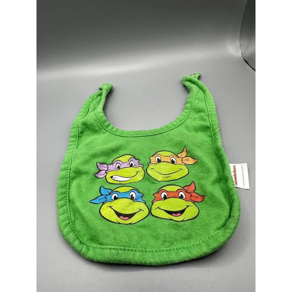 2017 TMNT Teenage Mutant Ninja Turtles Infant Baby Bib One Size Viacom RARE READ